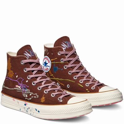 Férfi Converse x Bandulu Chuck 70 Magasszárú Cipő CO5397106 Csokoládé/Rózsaszín